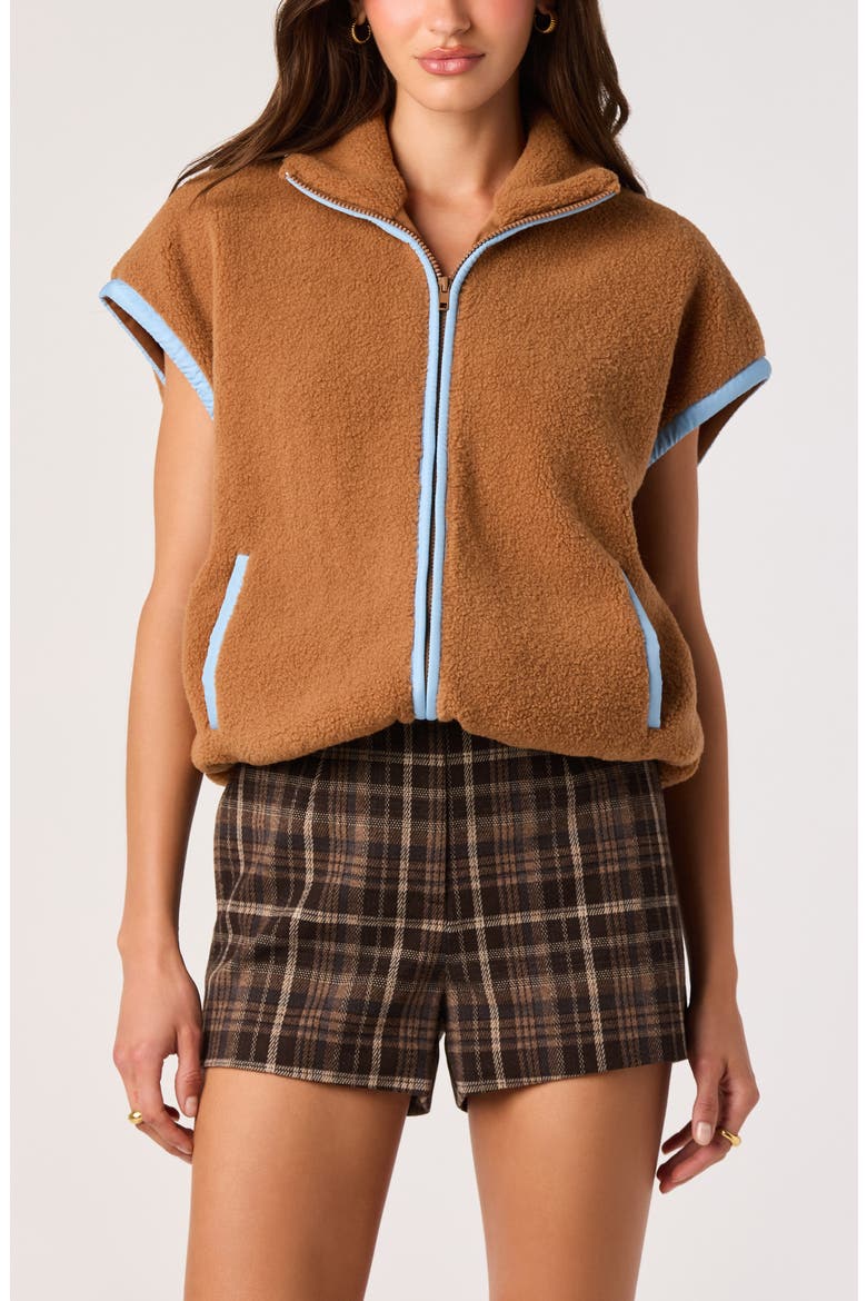 Pompeo High Pile Fleece Vest, Main, color, CAMEL