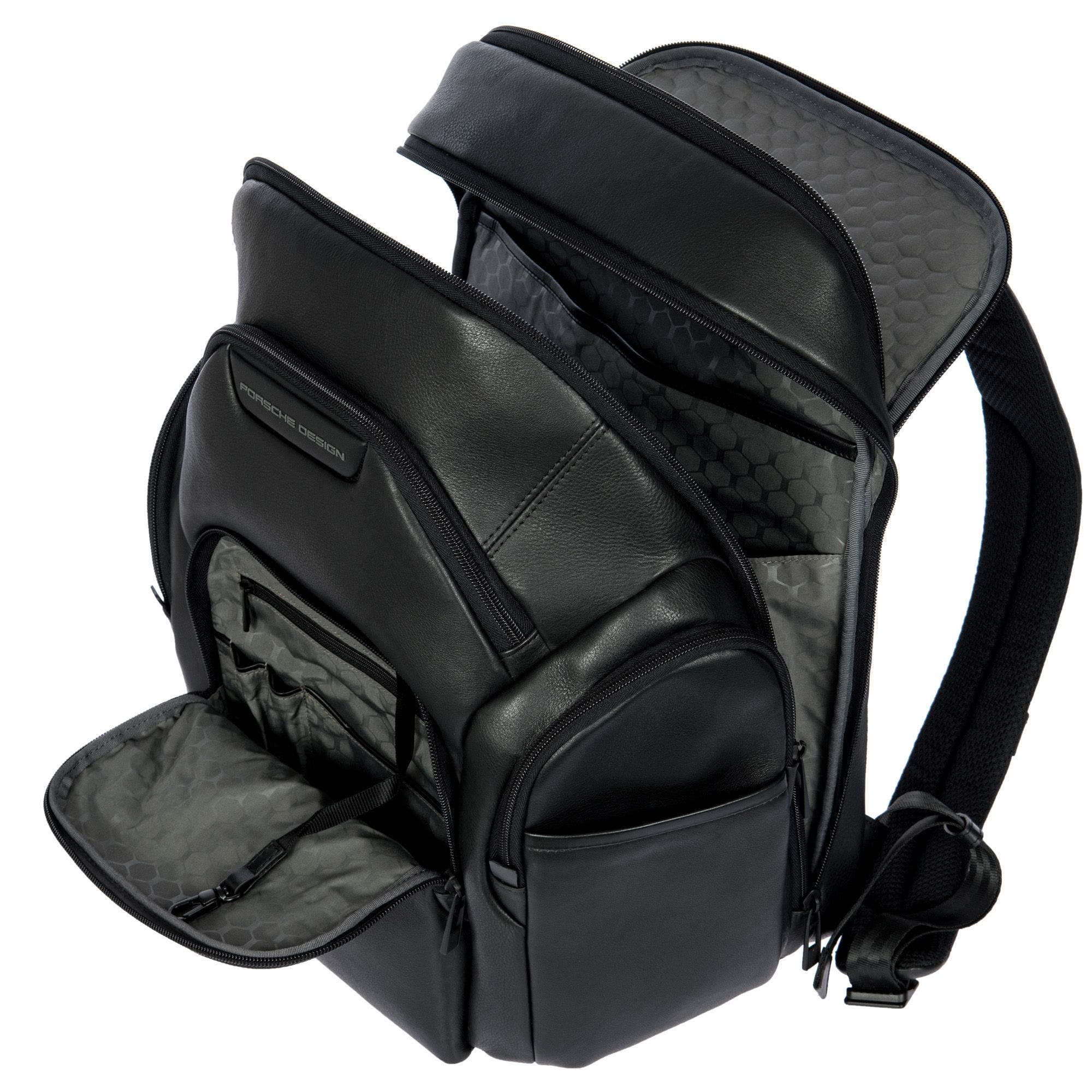 Porsche Design Roadster Leather EVO Backpack L, Alternate, color, Black