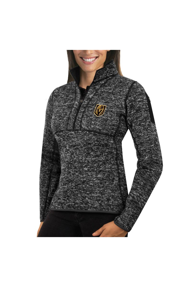 ANTIGUA Women's Antigua Charcoal Vegas Golden Knights Fortune Half-Zip Sweatshirt, Main, color, Charcoal