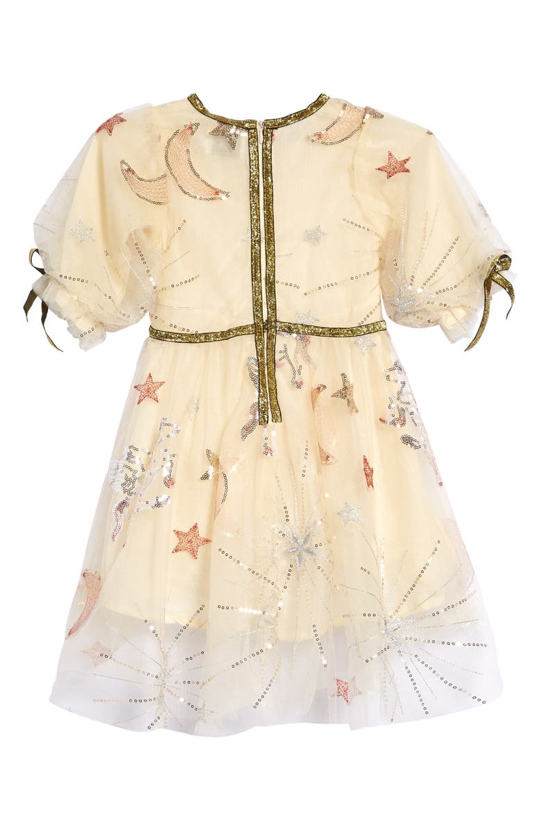 Lola + The Boys Kids' Golden Star Sequin Party Dress, Alternate, color, 