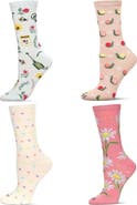 MeMoi Gardening Assorted 4-Pack Crew Socks
