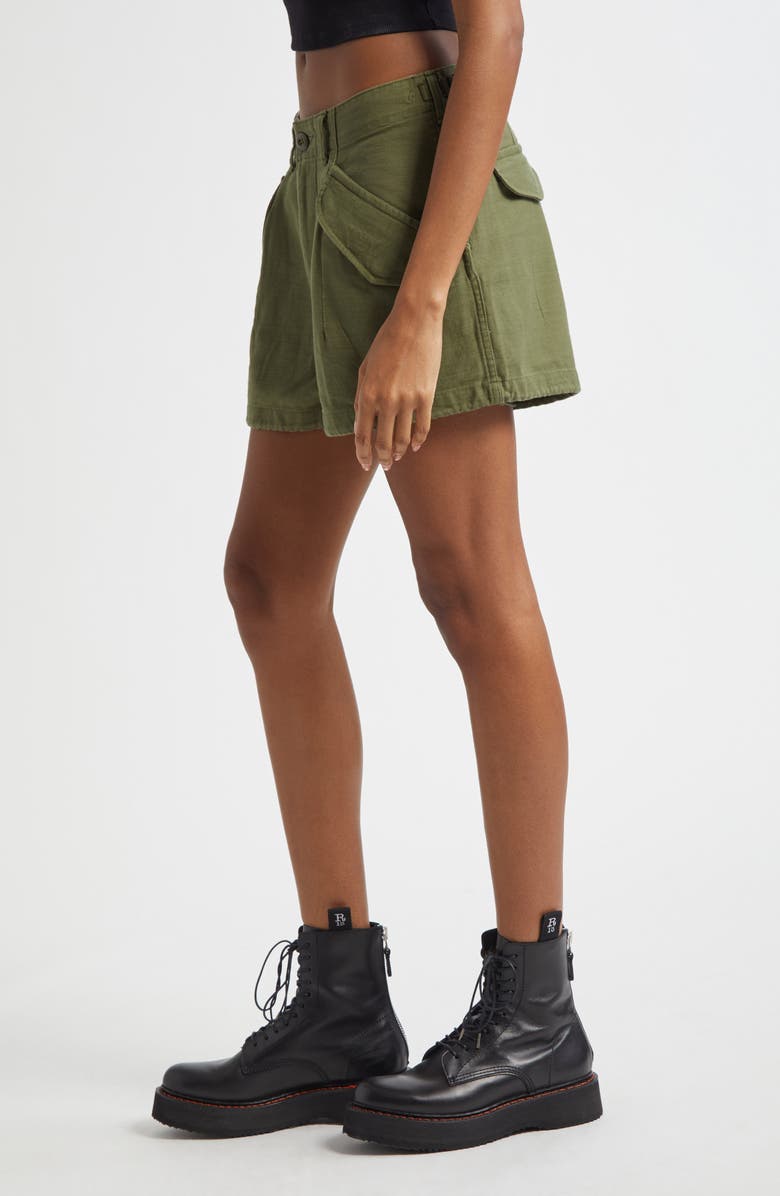 R13 Marianne Cargo Shorts, Alternate, color, Olive Sateen