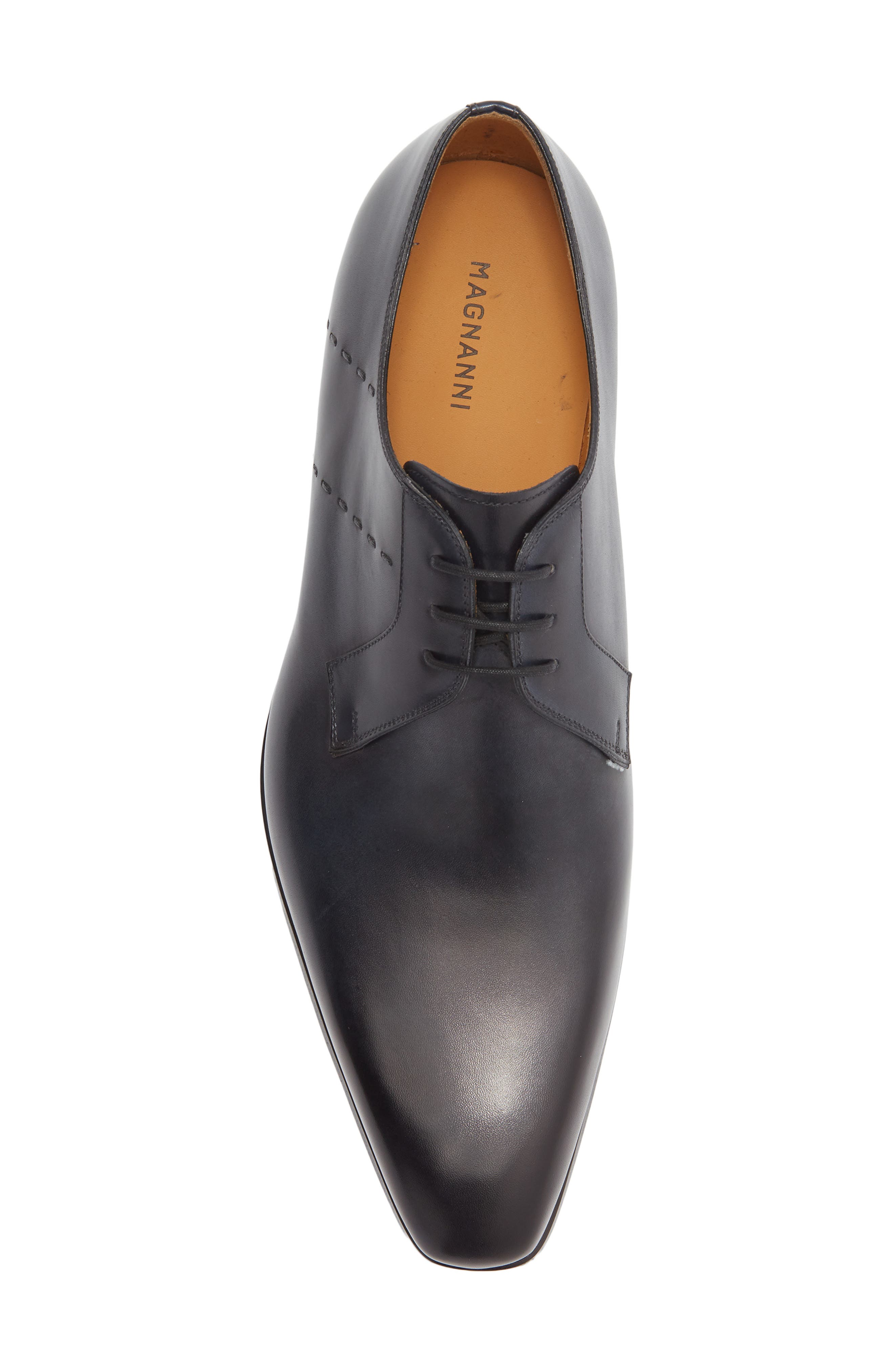 Magnanni Leather Derby, Alternate, color, Navy