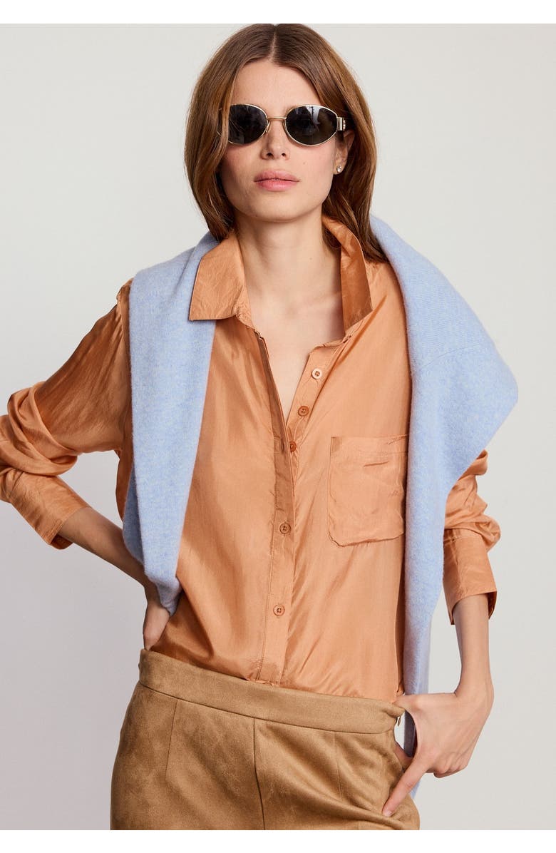 The Shirt by Rochelle Behrens The Silk Shirt, Main, color, Camel