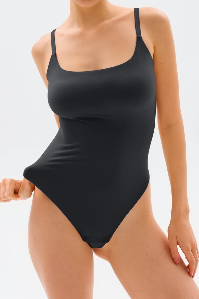CloudSense Adjustable Straps Snatched Bodysuit, Alternate, color, Standard Black