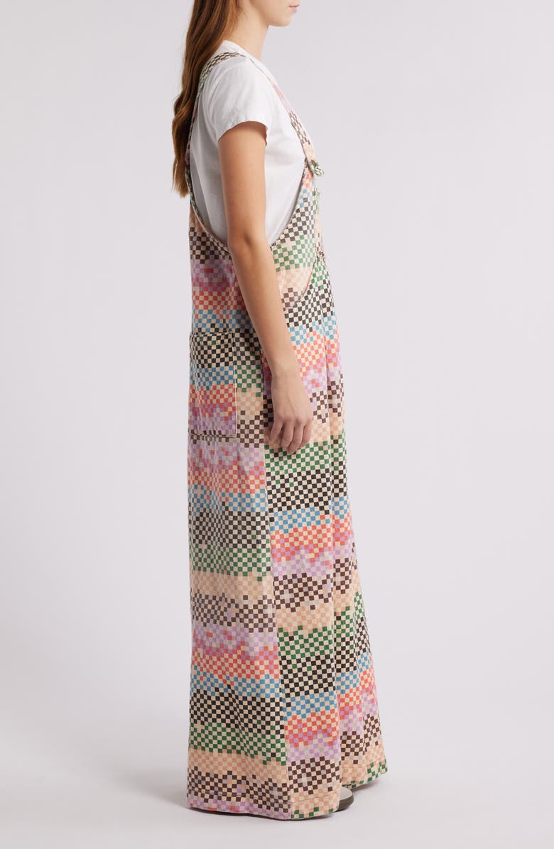 Dressed in Lala Big Feelings Geo Print Oversize Denim Overalls, Alternate, color, 