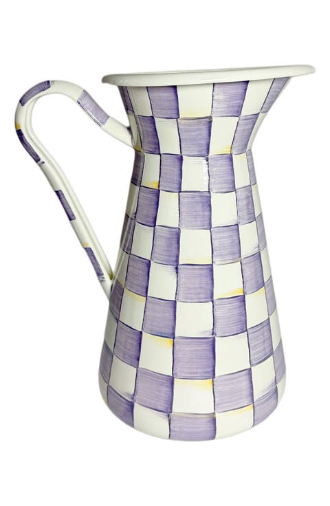 Violet Check Large Practical Pitcher