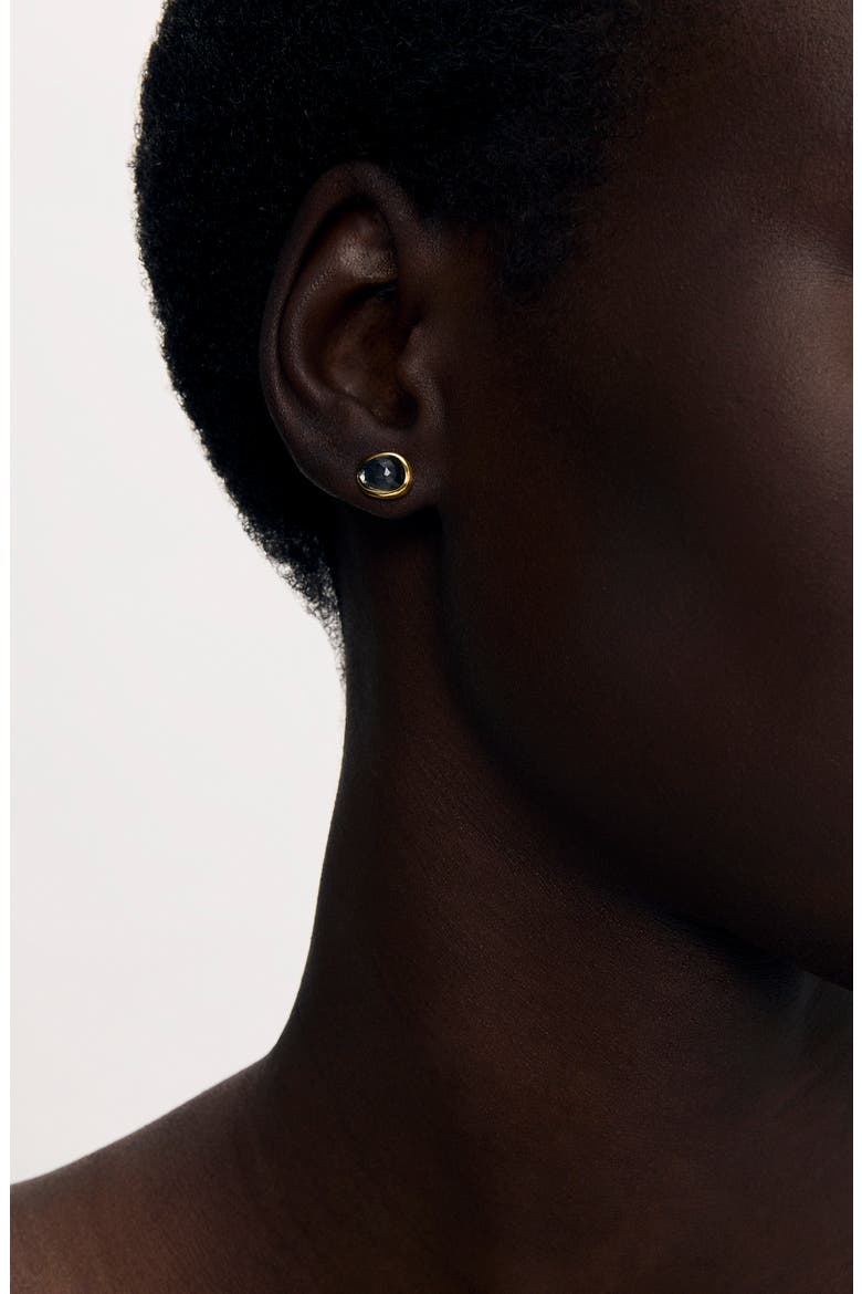 Cala Iridescent Hematite Stud Earrings, Alternate, color, IRIDESCENT HEMATITE/ GOLD