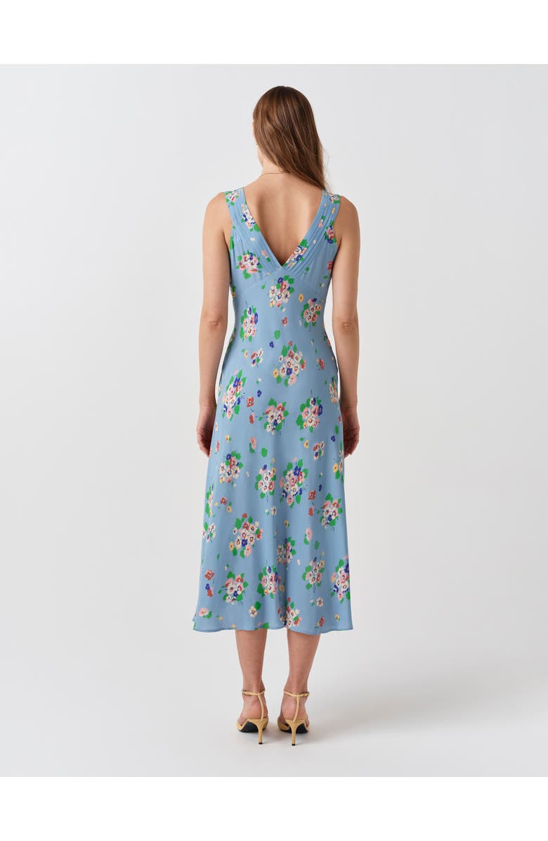 Ghost London Elise Floral Pintuck Crepe Midi Dress, Alternate, color, Blue Floral