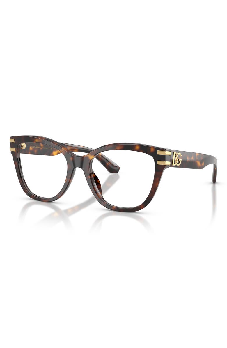 Dolce&Gabbana 55mm Butterfly Optical Glasses, Alternate, color, Havana / Demo Lens