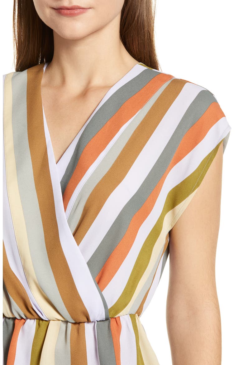 Wrap Style Blouse, Alternate, color, PURPLE FROST MULTI STRIPE