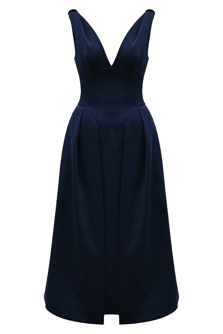 Paloma Plunge Neck Sleeveless Midi Dress, Alternate, color, PARISIAN NIGHT