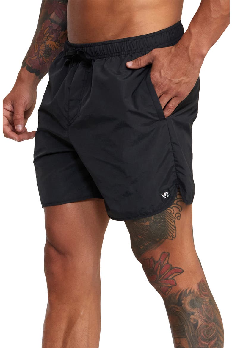 Outsider Basecamp Nylon Drawstring Shorts, Alternate, color, BLACK