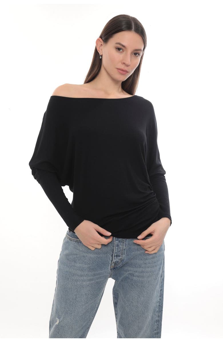 Monlicia Luna Long Sleeve Stretch Fall Top, Main, color, Black