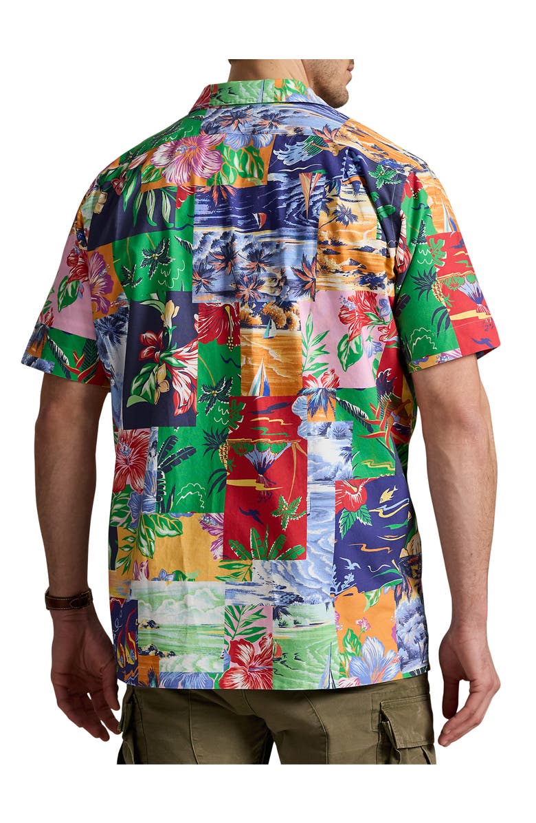 Polo Ralph Lauren Big & Tall Patchwork-Print Oxford Sport Shirt, Alternate, color, Patchwork