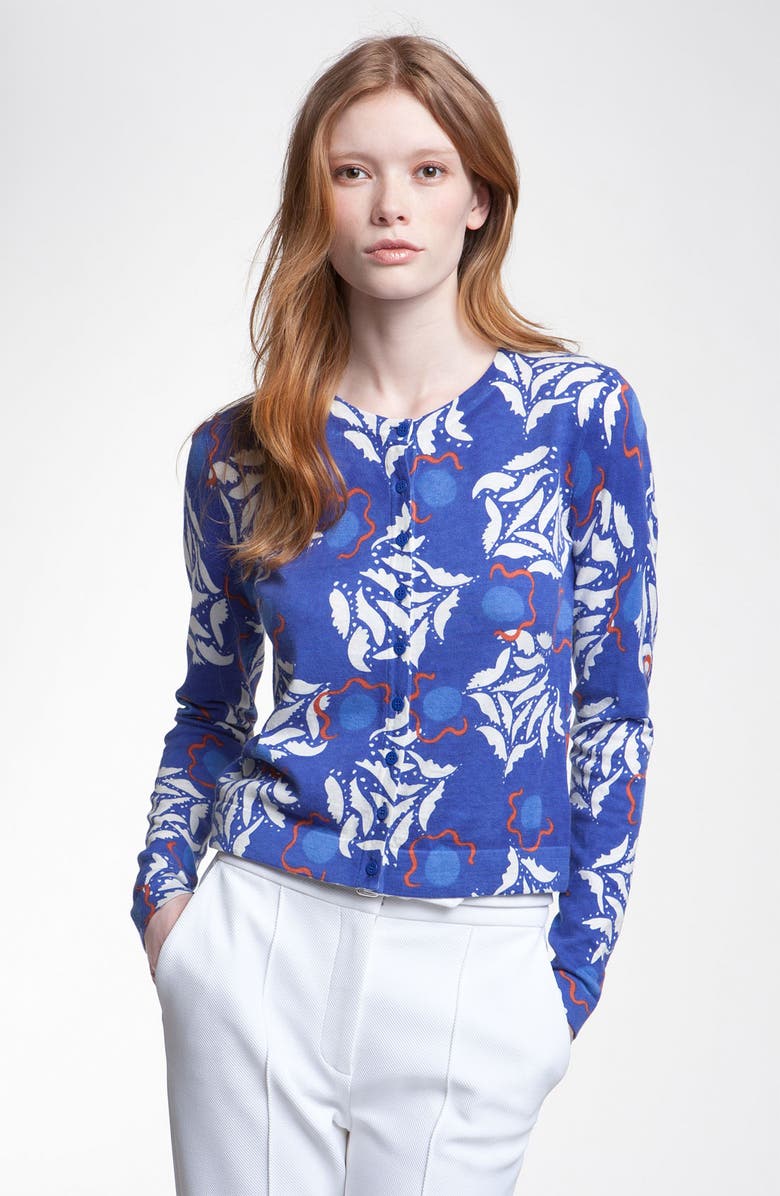 Diane von Furstenberg 'Ibiza' Print Cotton & Silk Blend Cardigan, Main, color,