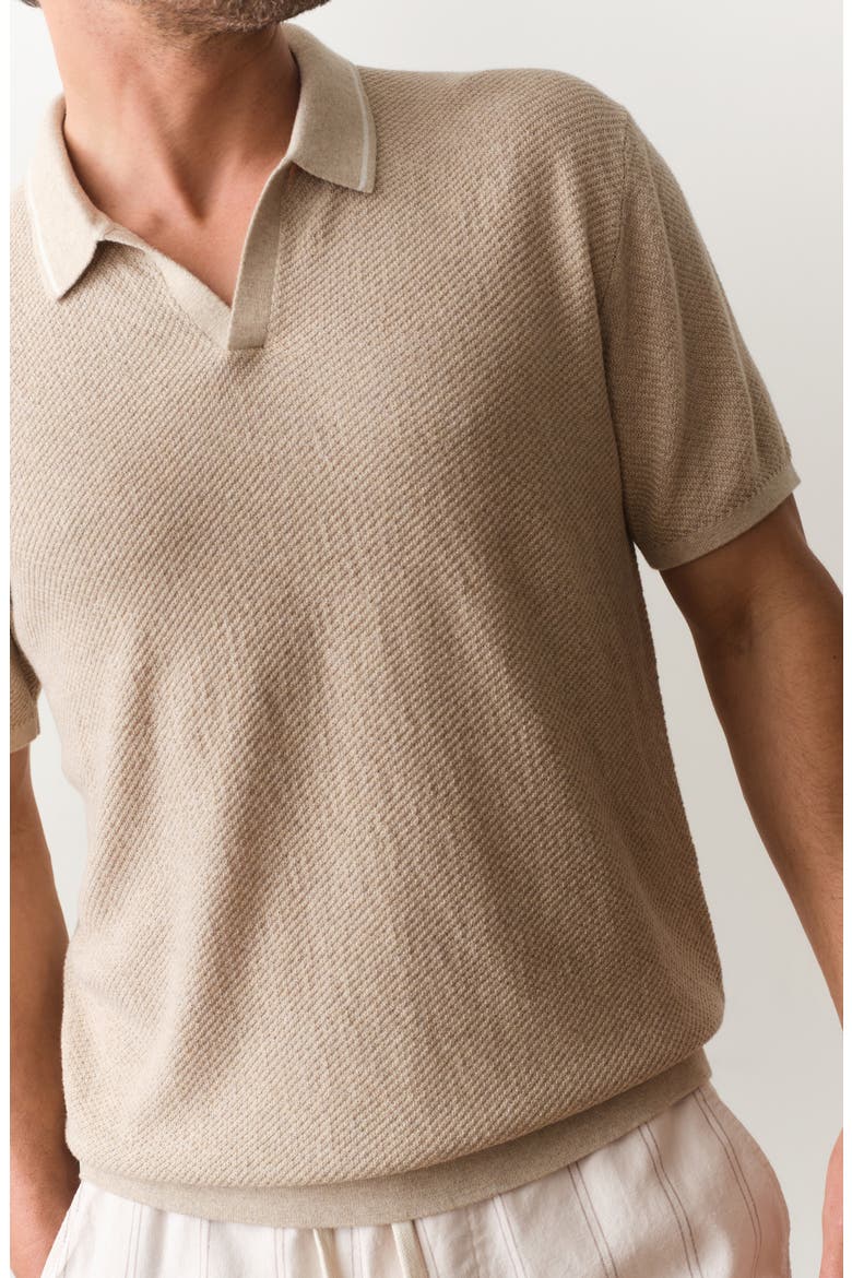 Greyson Short Sleeve Polo Sweater, Alternate, color, TAUPE