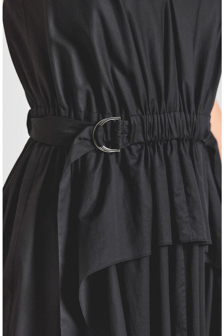 Hattie Ruffle A-Line Dress, Alternate, color, BLACK