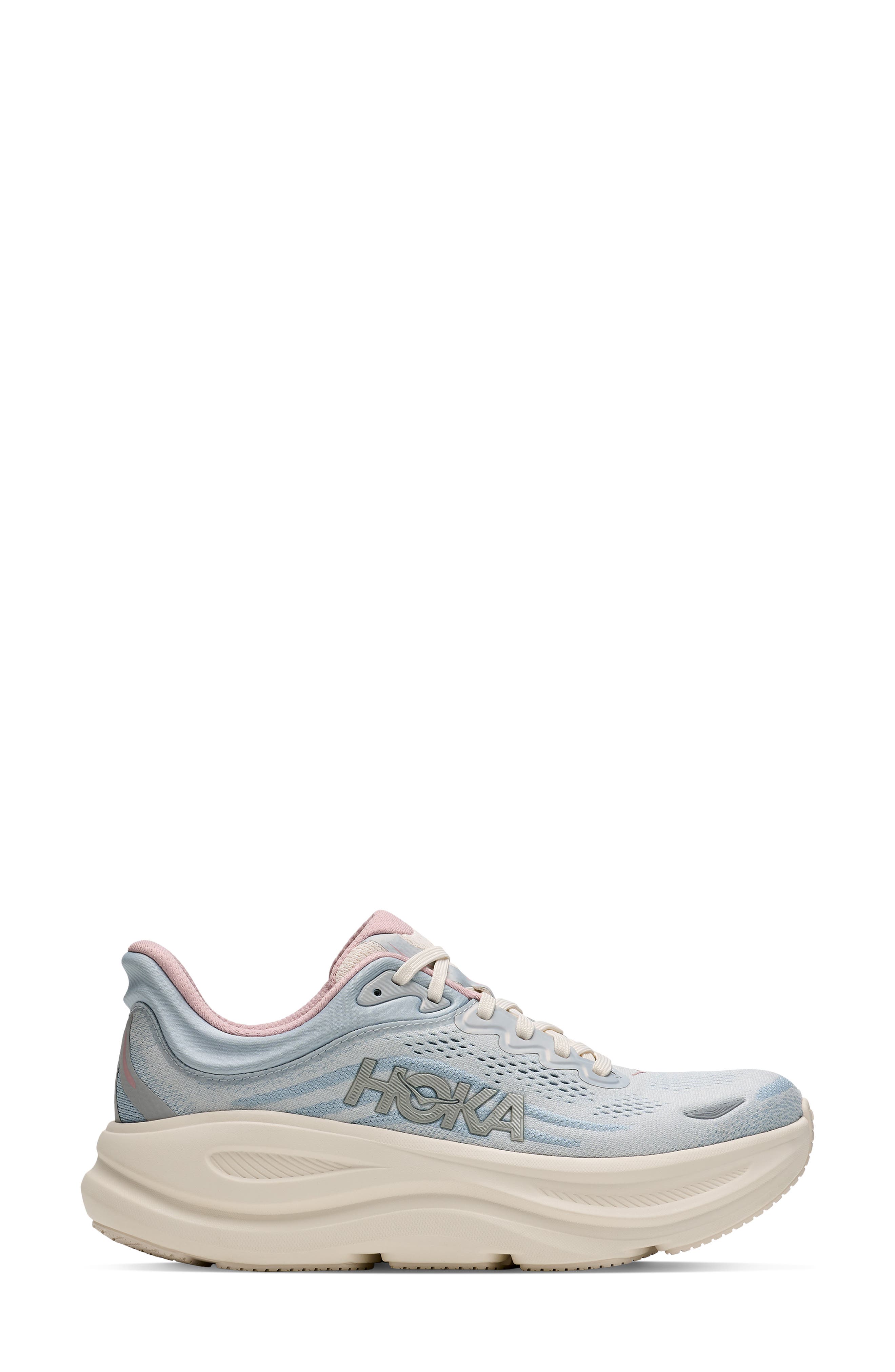 Bondi 9 Glimmer Running Shoe, Alternate, color, ALABASTER / MINERAL BLUE