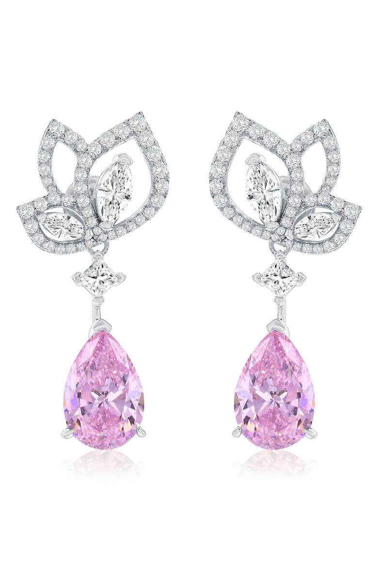 SUZY LEVIAN Gala Firework Drop Earrings, Main, color, Pink
