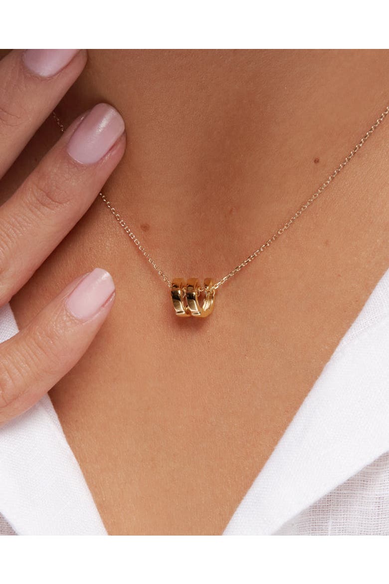 Elegant Gold Barrel Pendant Necklace, Alternate, color, Yellow Gold