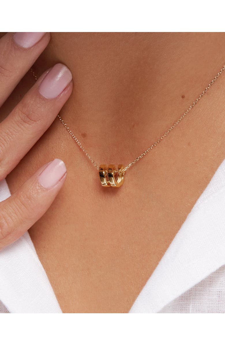 ZARUX Elegant Gold Barrel Pendant Necklace, Alternate, color, Yellow Gold