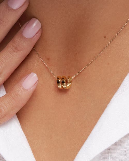 Zarux Elegant Gold Barrel Pendant Necklace In Gold