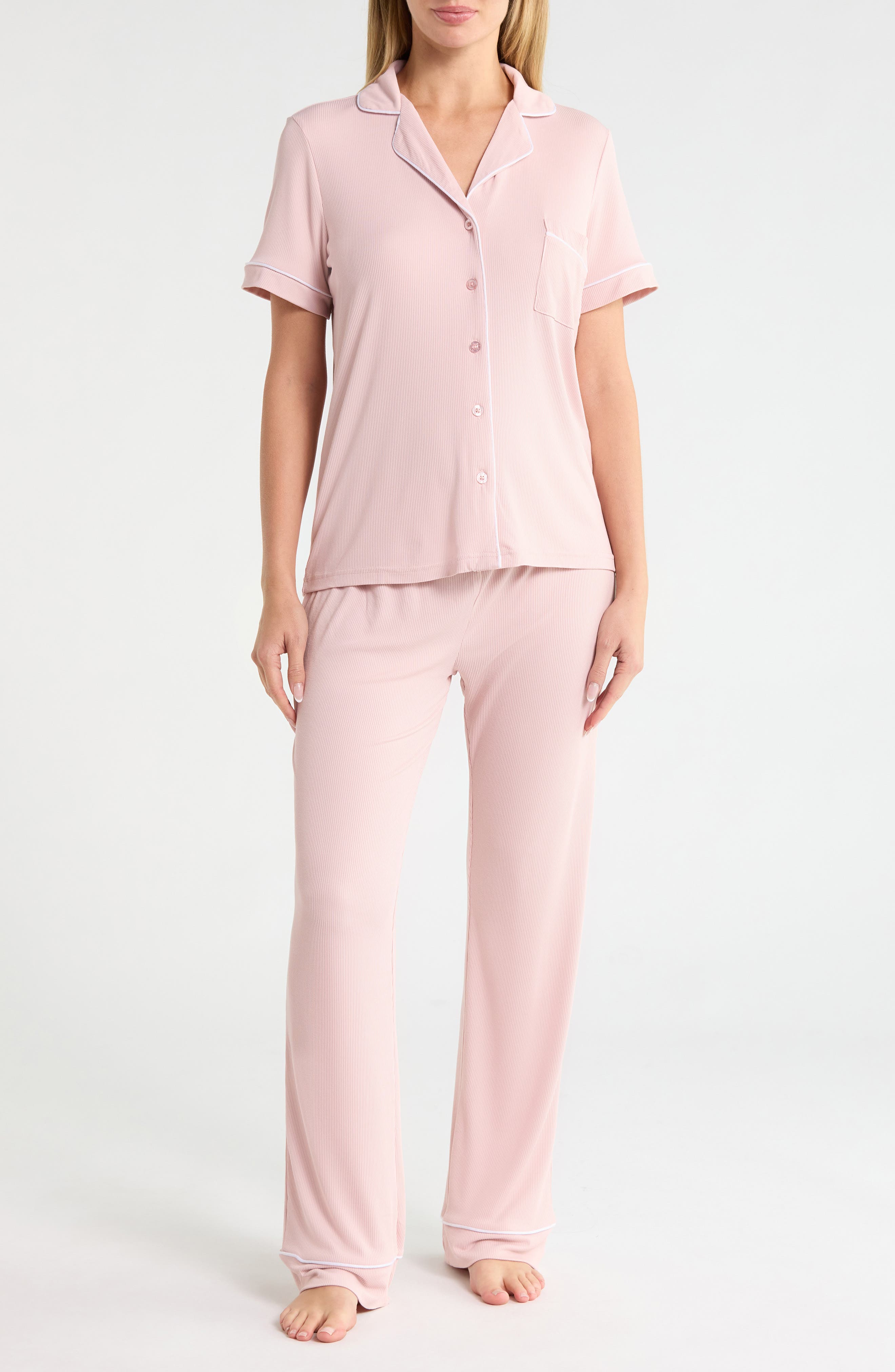 Short Sleeve Top & Pants 2-Piece Pajama Set