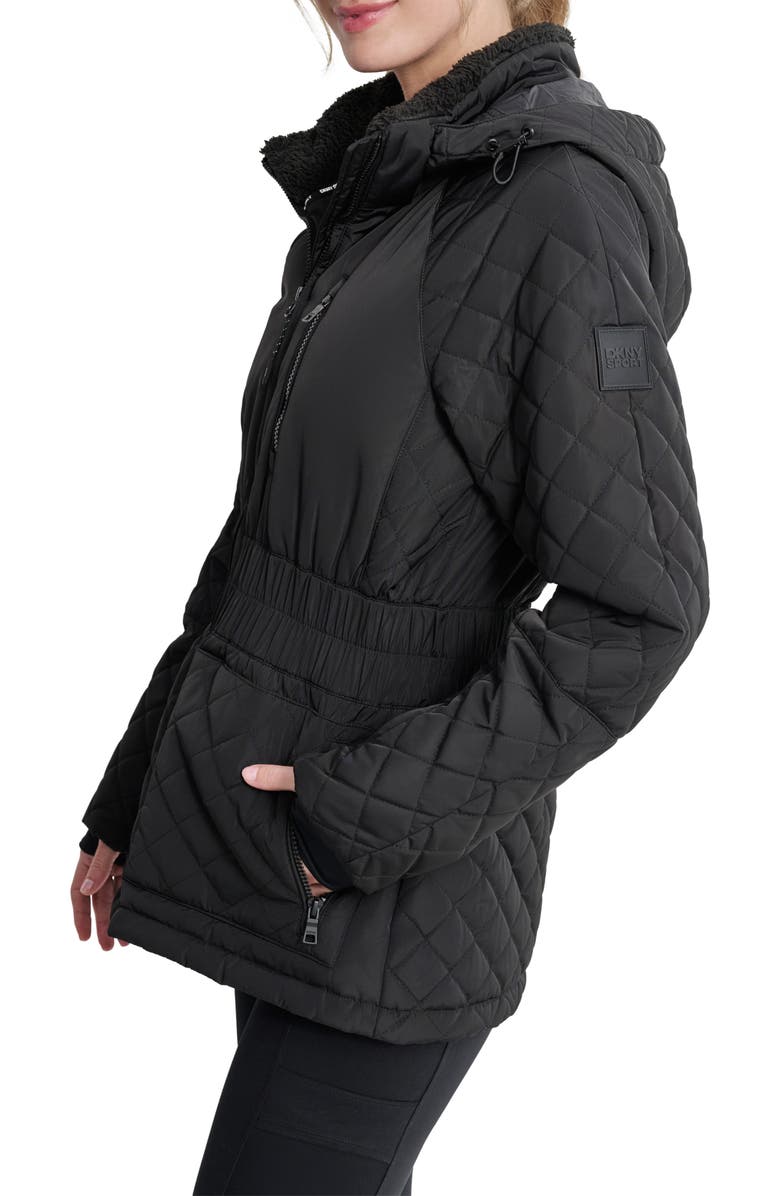DKNY Quilted Hooded Jacket, Alternate, color,