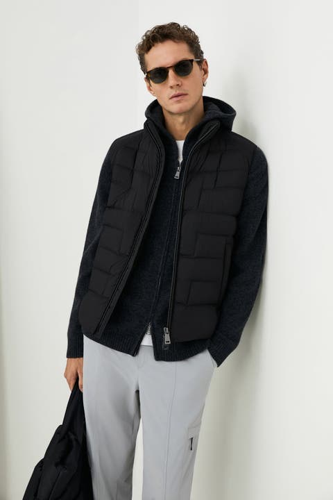 Lufian Men's Goose Quilted Down Puffer Tech Vest