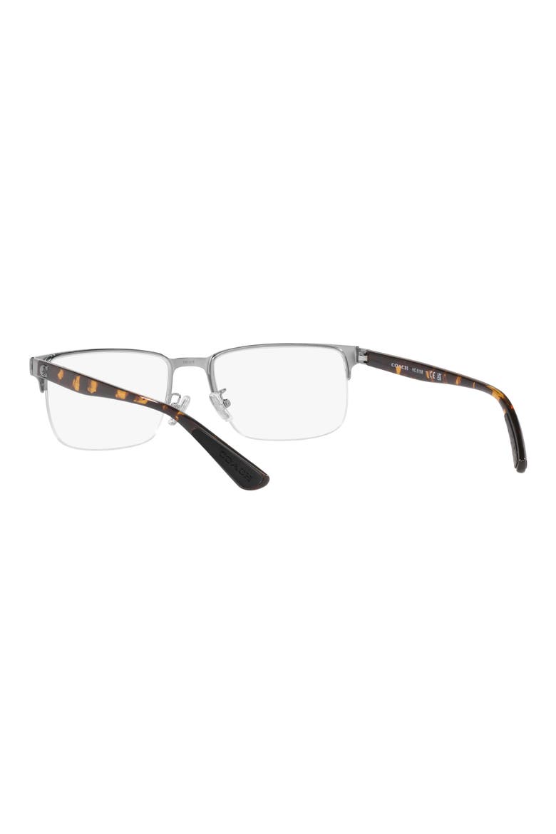56mm Rectangular Optical Glasses, Alternate, color, SHINY GUNMETAL/ TORT
