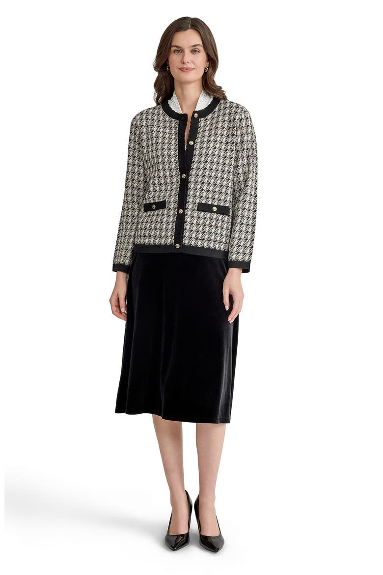 Metallic Houndstooth Button Front Cardigan, Alternate, color, VANL ICE MULTI