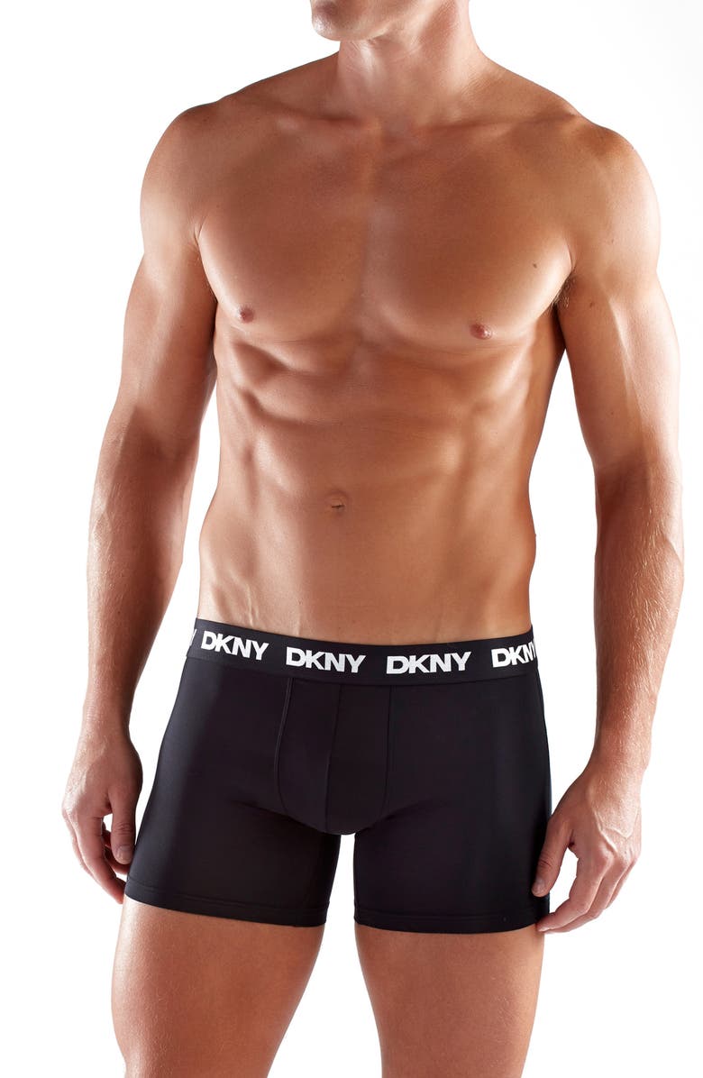 DKNY 3-Pack Soft Touch Boxer Briefs, Alternate, color, Black/ Black/ Black
