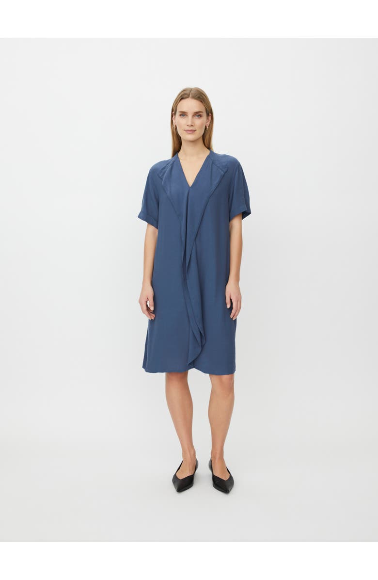 Masai Copenhagen MaNysenna V-Neck Drape Detail Dress, Main, color, Ensign Blue