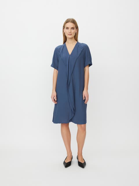 MaNysenna V-Neck Drape Detail Dress