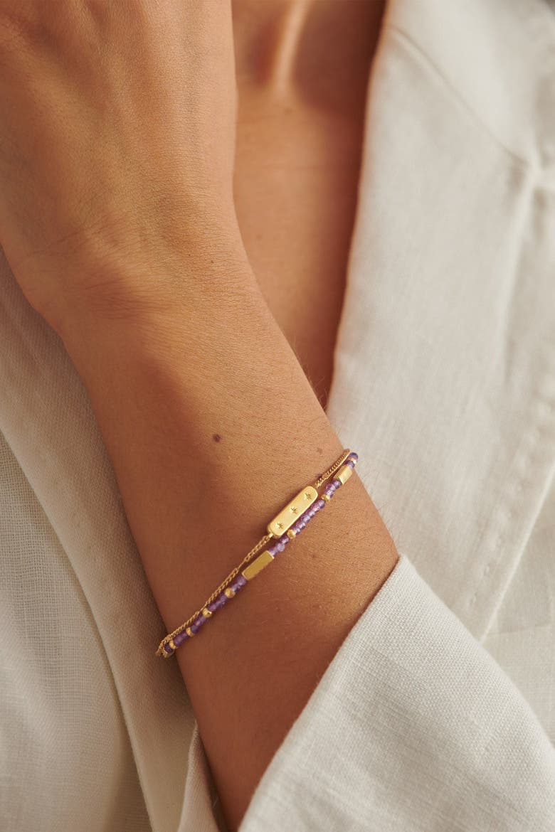 Birthstone Bracelet 'February' in Amethyst, Alternate, color, February