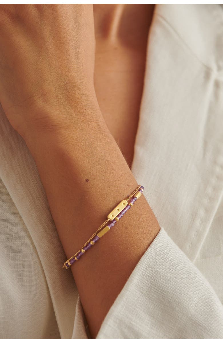Katie Loxton Birthstone Bracelet 'February' in Amethyst, Alternate, color, February