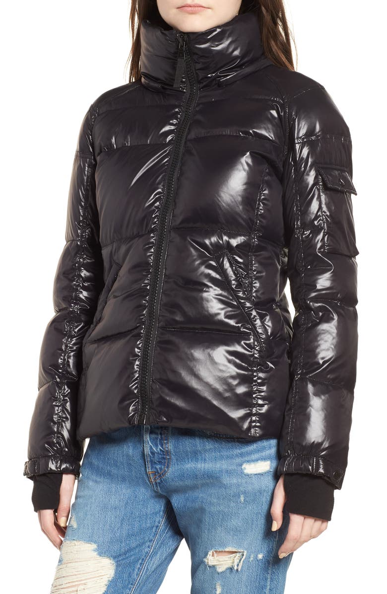 S13 Kylie Metallic Quilted Jacket with Removable Hood, Alternate, color, 