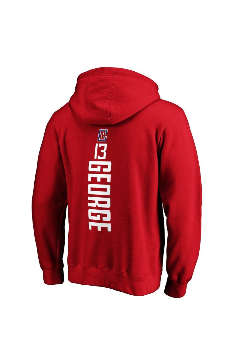 FANATICS Men's Fanatics Branded Paul George Red LA Clippers Team Playmaker Name & Number Pullover Hoodie, Alternate, color, 