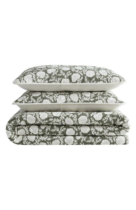 Garden Bloom Cotton King Quilt Set