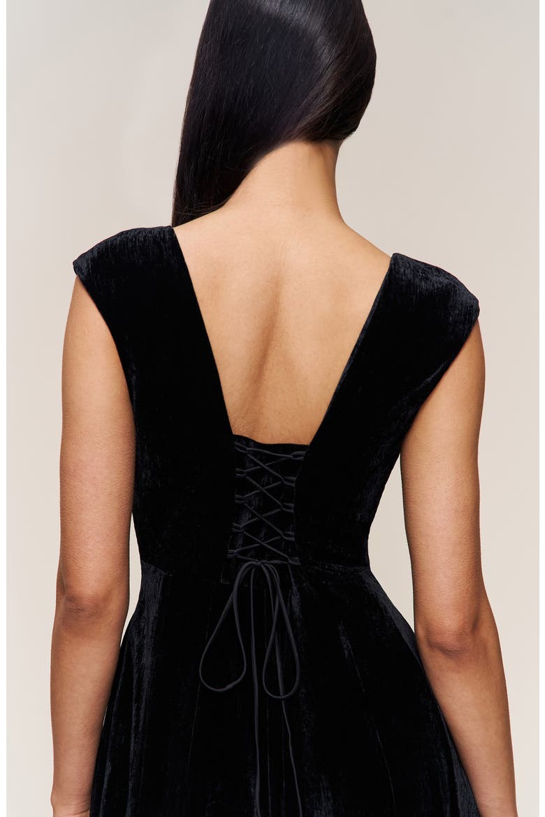 Leila Velvet Dress, Alternate, color, Black
