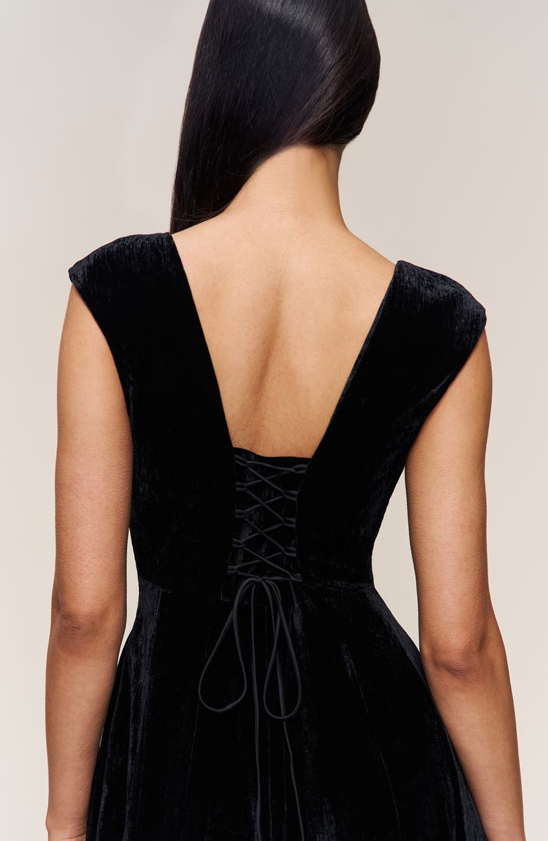 Guizio Leila Velvet Dress, Alternate, color, Black