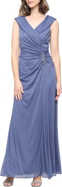 Alex Evenings Glitter Mesh Gown