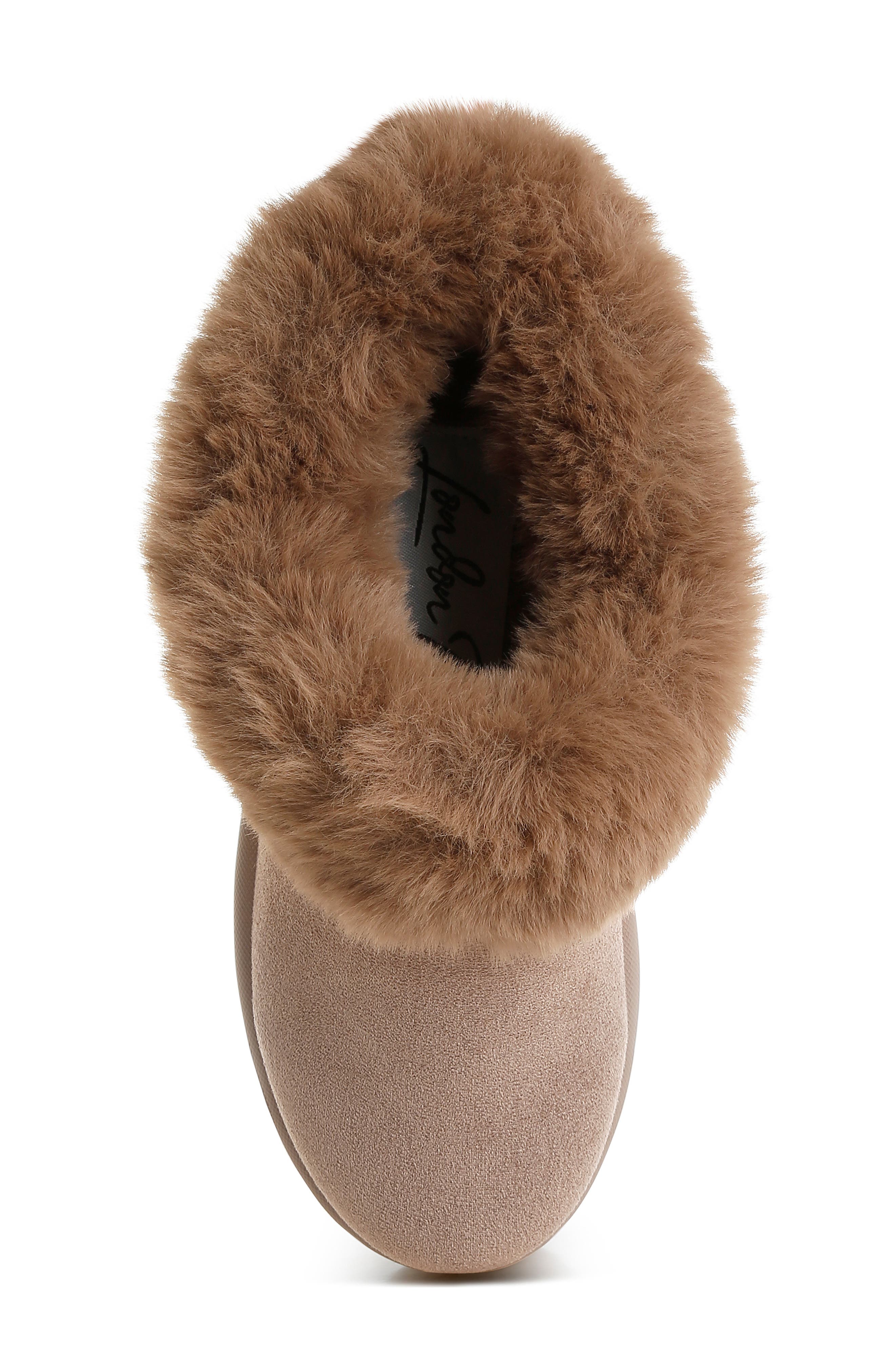Aniso Platform Mule with Faux Fur Trim, Alternate, color, TAUPE