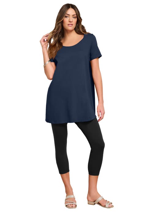 Plus Size Cotton Ultimate Scoopneck Swing Tunic (Plus)