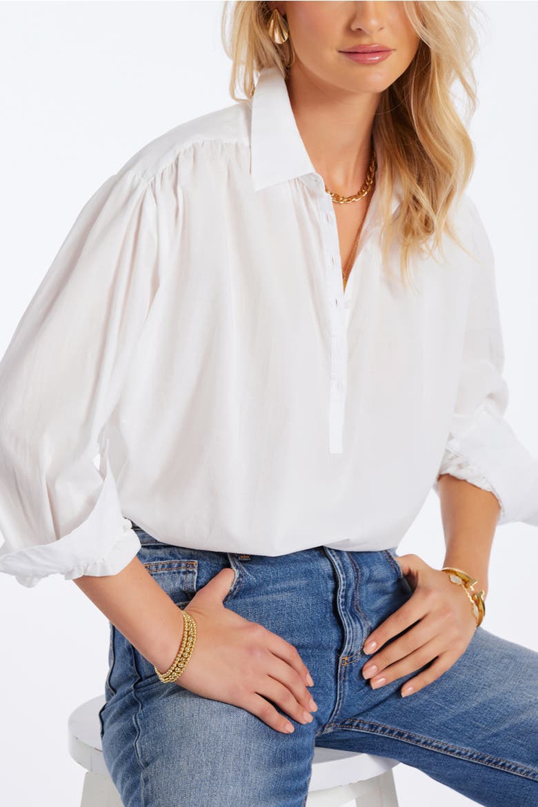 Boho Voile Blouse, Main, color, White