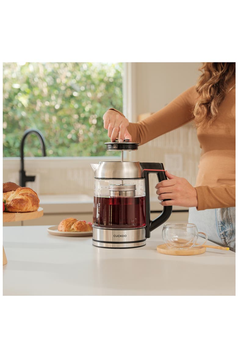 Glass 1.7-Liter Electric Kettle, Alternate, color, SILVER