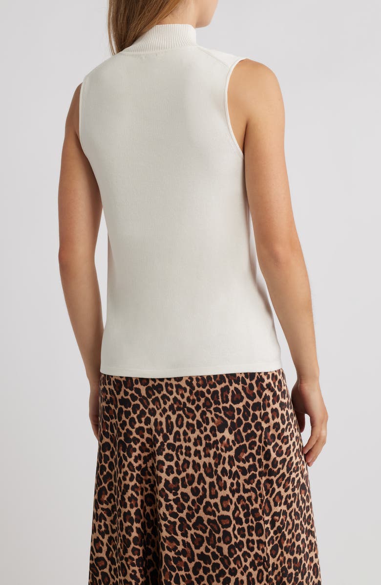Anne Klein Sleeveless Mock Neck Sweater, Alternate, color, White Dove