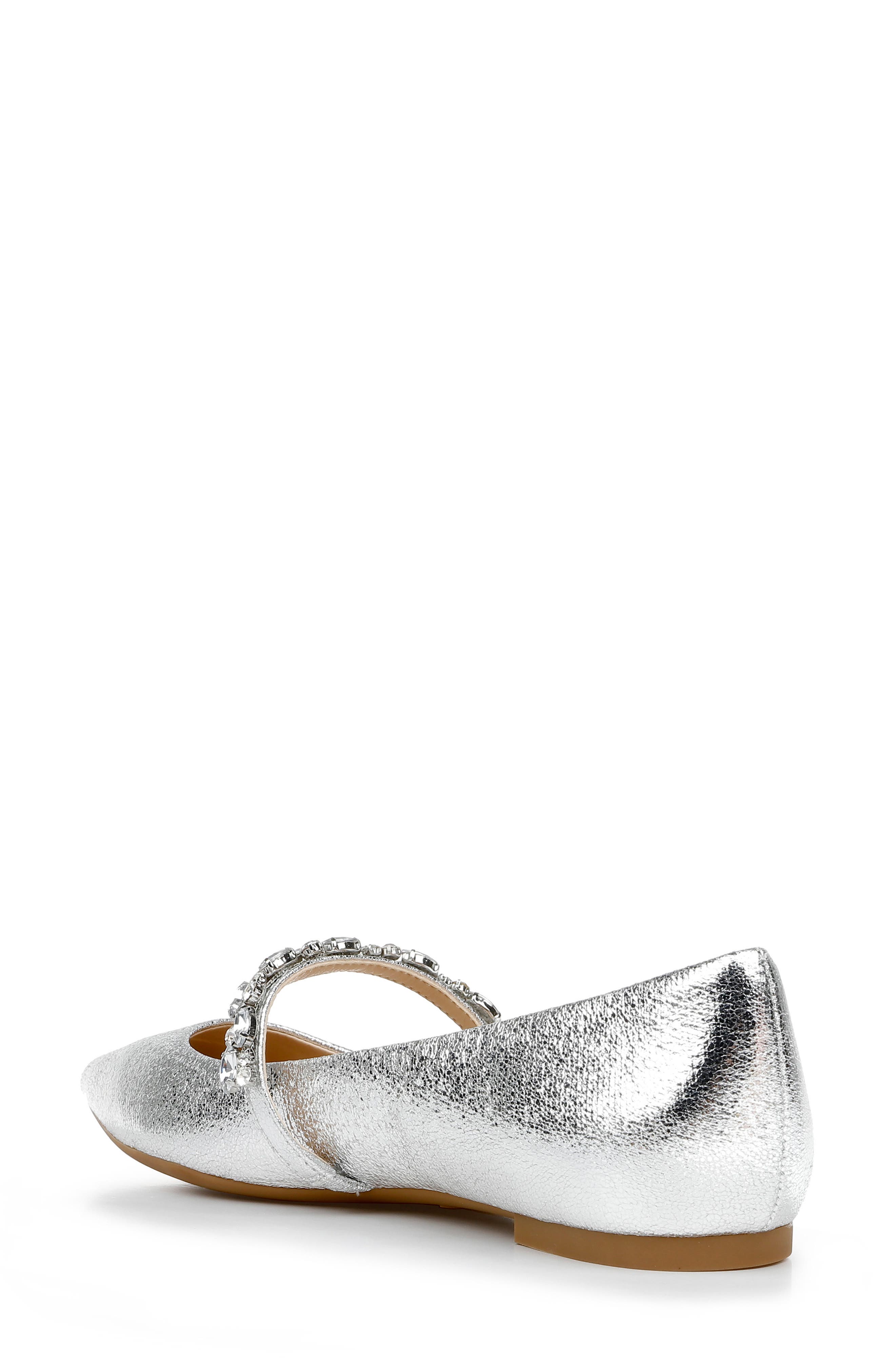 Jewel Badgley Mischka Dylan Crystal Embellished Mary Jane Flat, Alternate, color, 