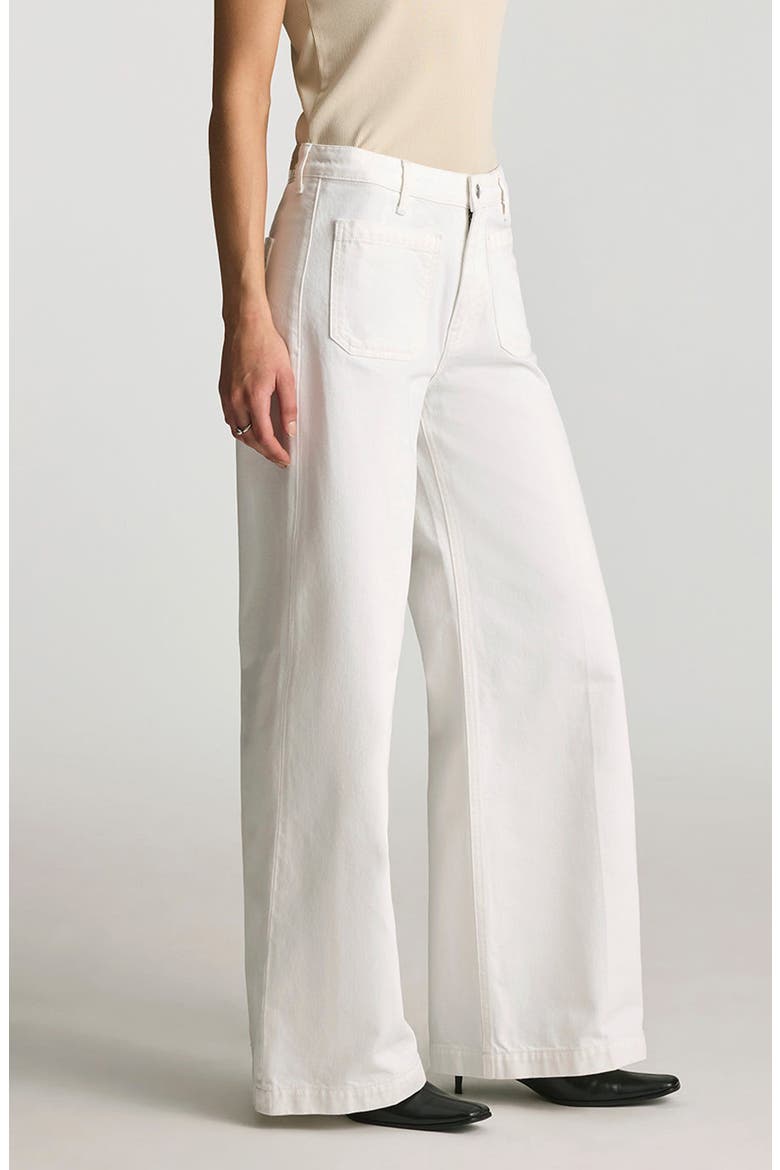 Christine Patch Pocket Wide Leg Jeans, Alternate, color, WHITE CLASSIC DENIM